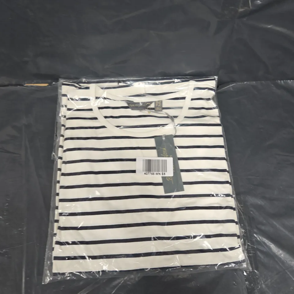 BOX OF APPROXIMTAELY 10 RUTH LANGSFORD STRIPE LONG SLEEVE TOP