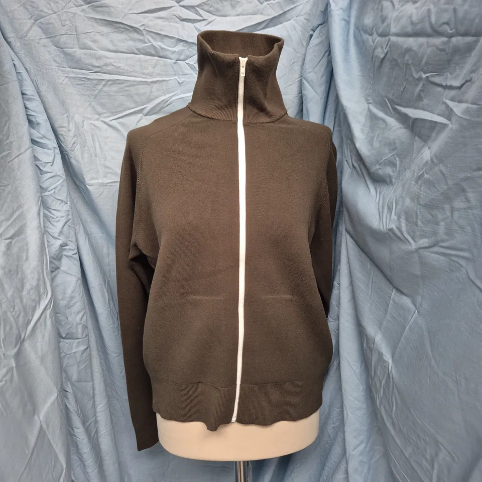 UNIQLO WOMEN'S MILANO RIBBED FULL-ZIP CARDIGAN – OLIVE, SIZE M