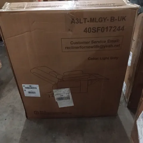 BOXED NEW LIGHT GREY RECLINER MASSAGE CHAIR (2 BOXES)
