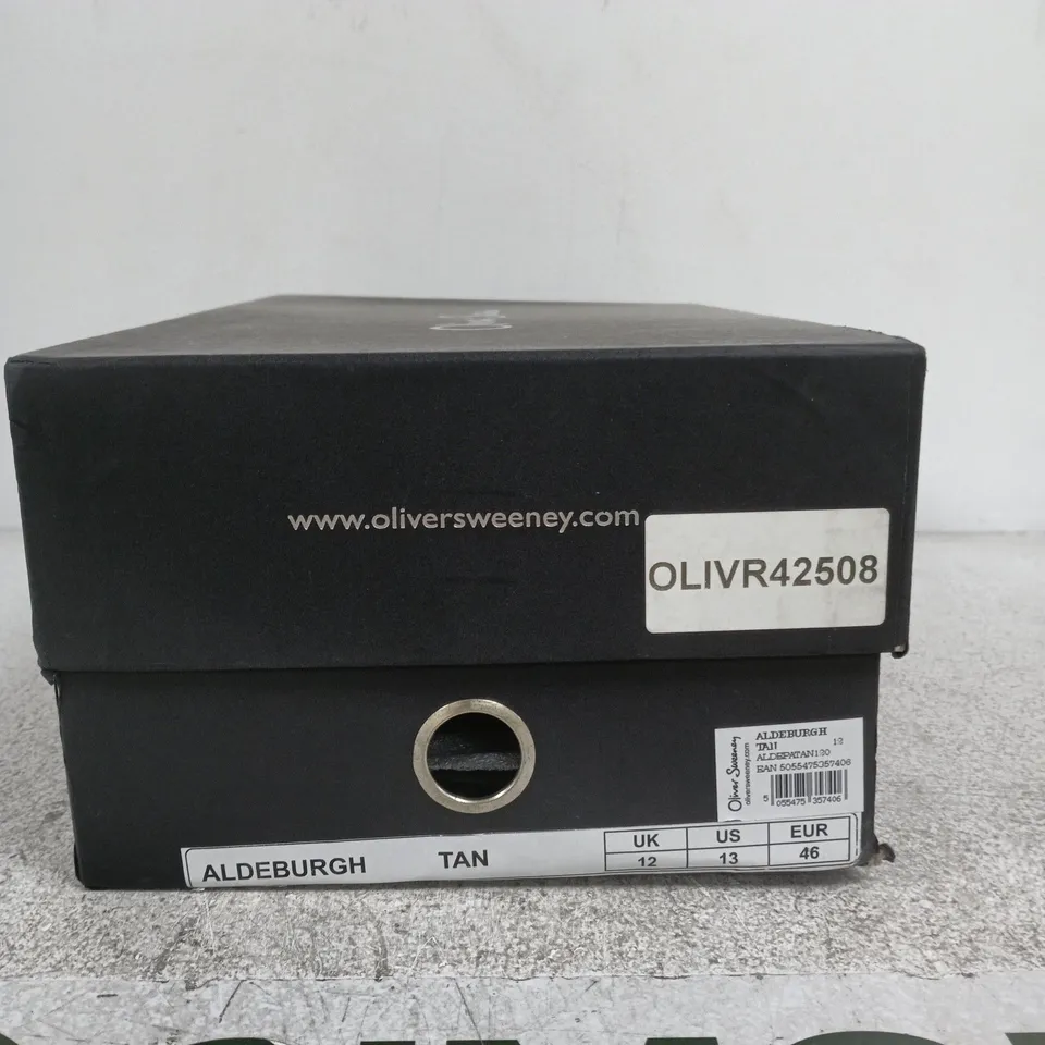 OLIVER SWEENEY ALDEBURGH TAN LEATHER SHOES – UK 12 (EU 46) – BOXED