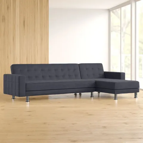 BOXED HORTENCE CORNER SOFA - MEDIUM GREY FABRIC (2 BOXES)