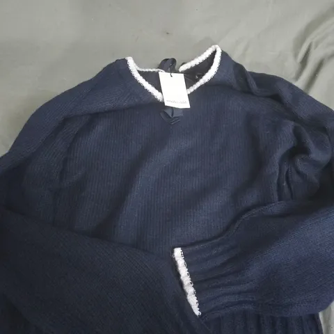 NOBODY'S CHILD BOW-BACK RELAXED JUMPER – NAVY, UK S