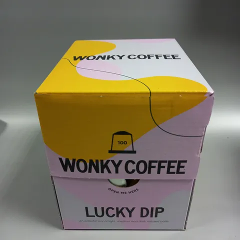 BOX OF APPROXIMATELY 100 WONKY COFFEE PODS - LUCKY DIP 