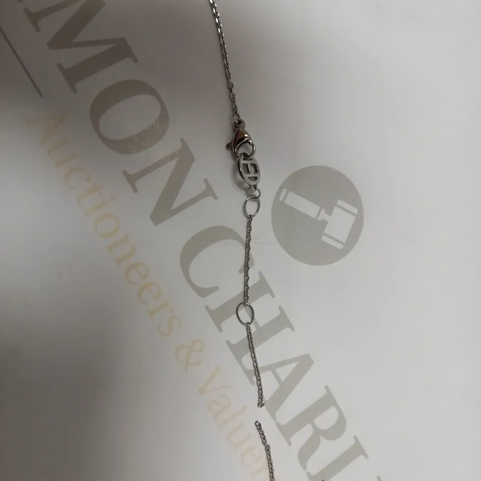 TOMMY HILFIGER CLASSIC SILVER PLATED CUBIC ZIRCONIA PENDANT LADIES NECKLACE RRP £59