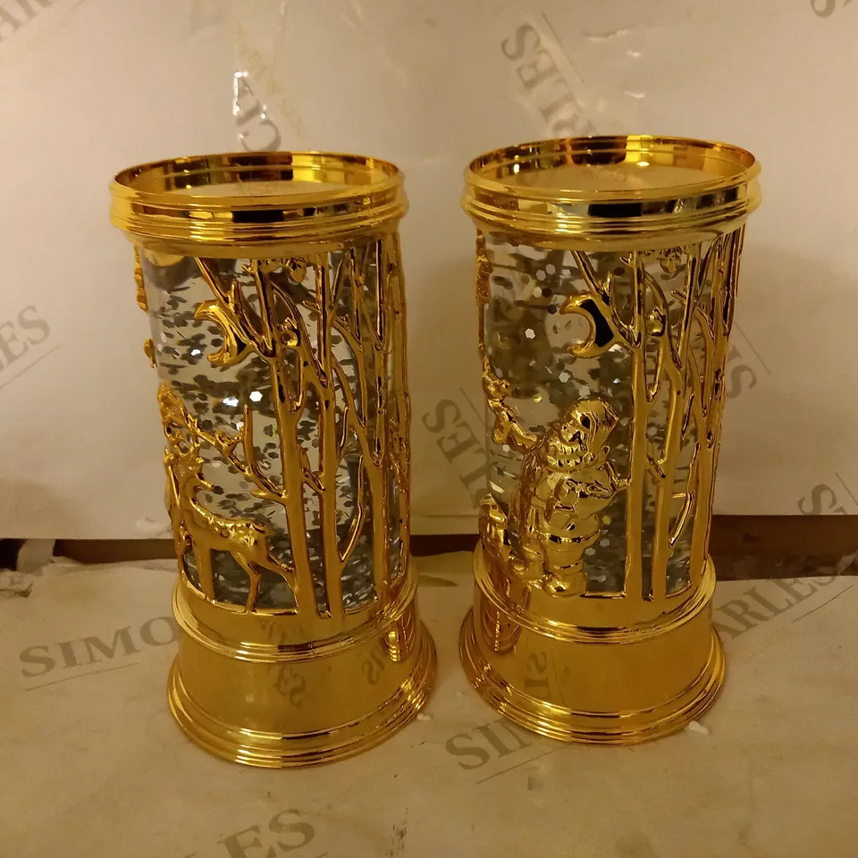 HOME REFLECTIONS PAIR OF PRELIT SWIRLING GLITTER SCENIC PILLARS