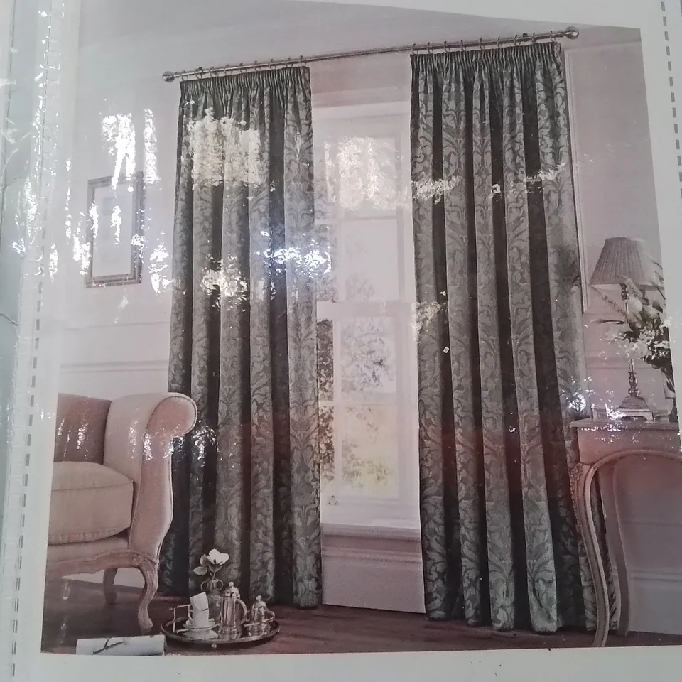 BRAND NEW FUSION FULLY LINED CURTAINS 228 X 228CM -SILVER/GREY-