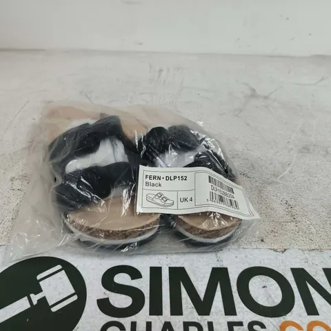 DUNLOP FERN BLACK SANDALS UK 4 UNBOXED