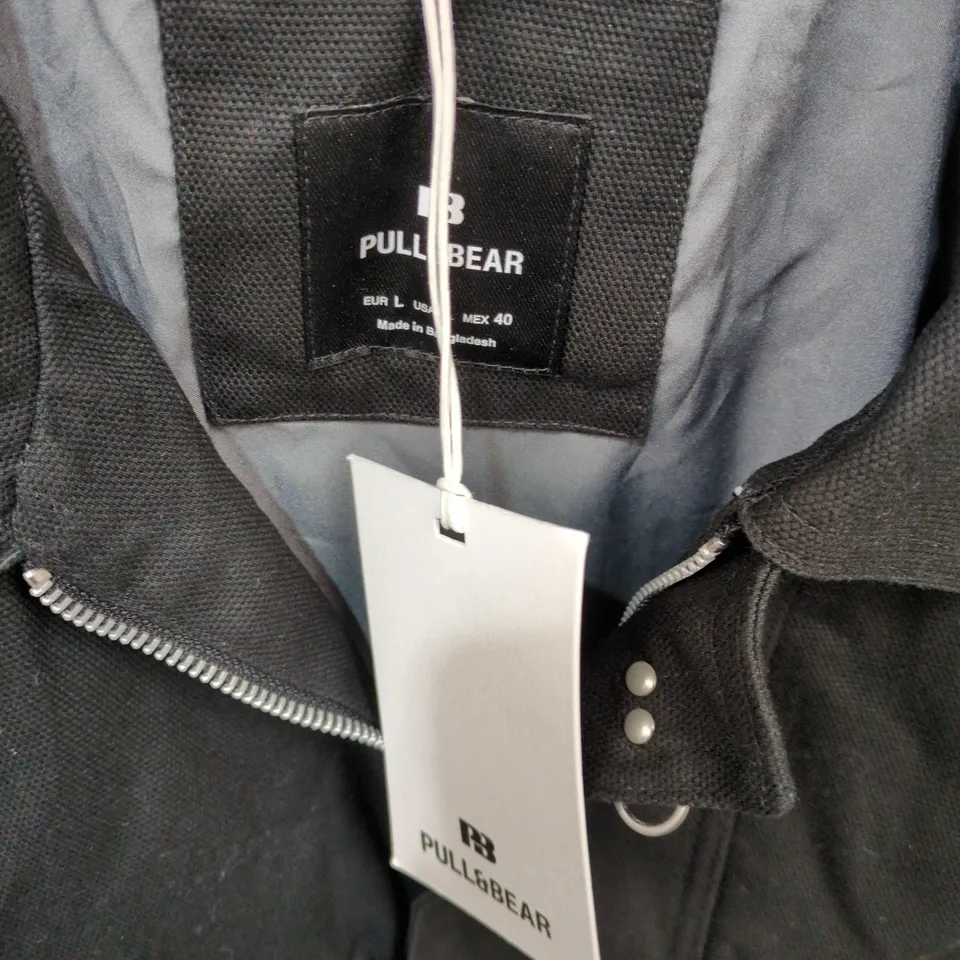 PULL & BEAR BLACK MEN'S JACKET – SIZE L (EU L / US L / MX 40)