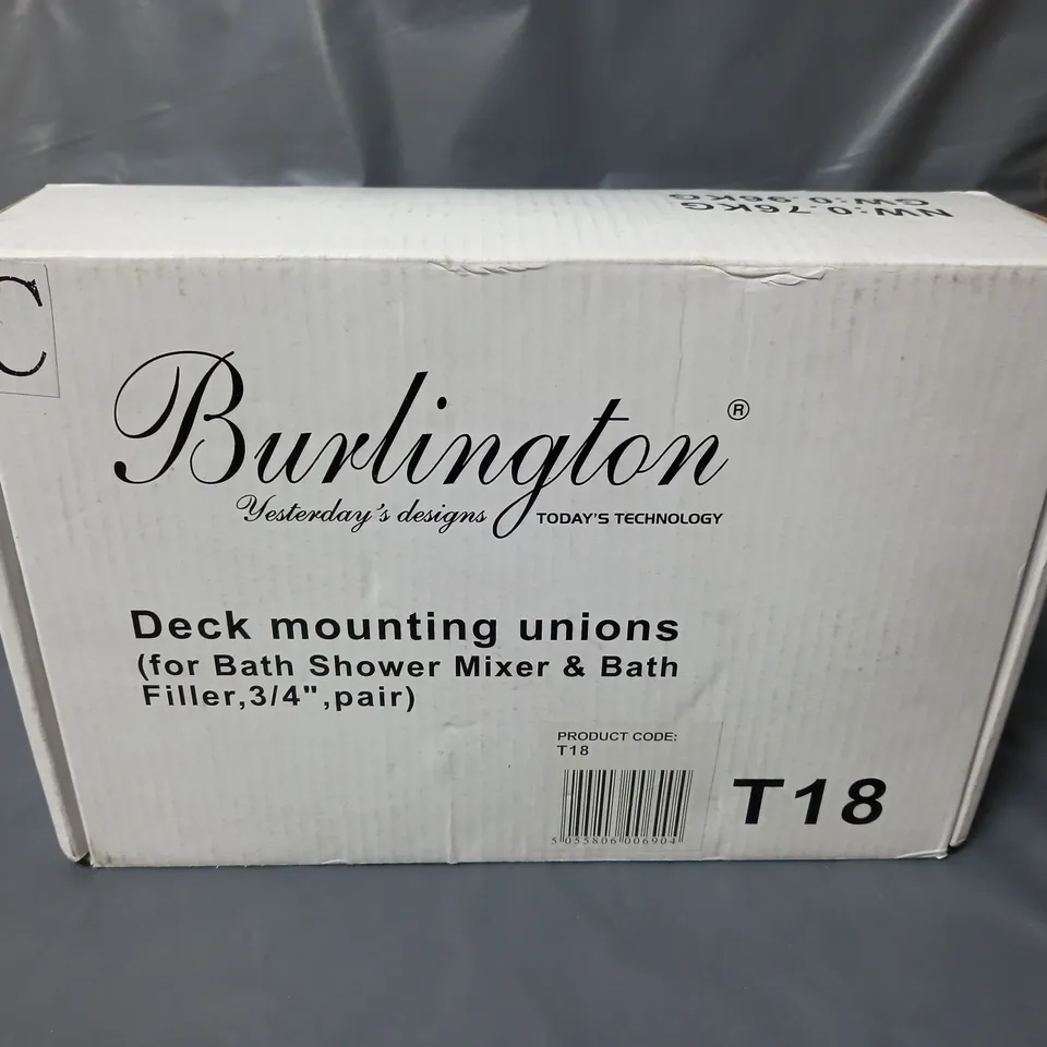 BOXED BURLINGTON DECK MOUNTING UNIONS PAIR