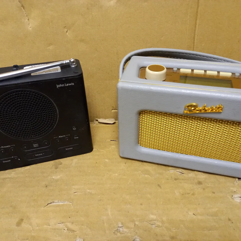 JOHN LEWIS CLOCK RADIO, ROBERTS REVIVAL UNO DAB+/DAB/FM DIGITAL RADIO