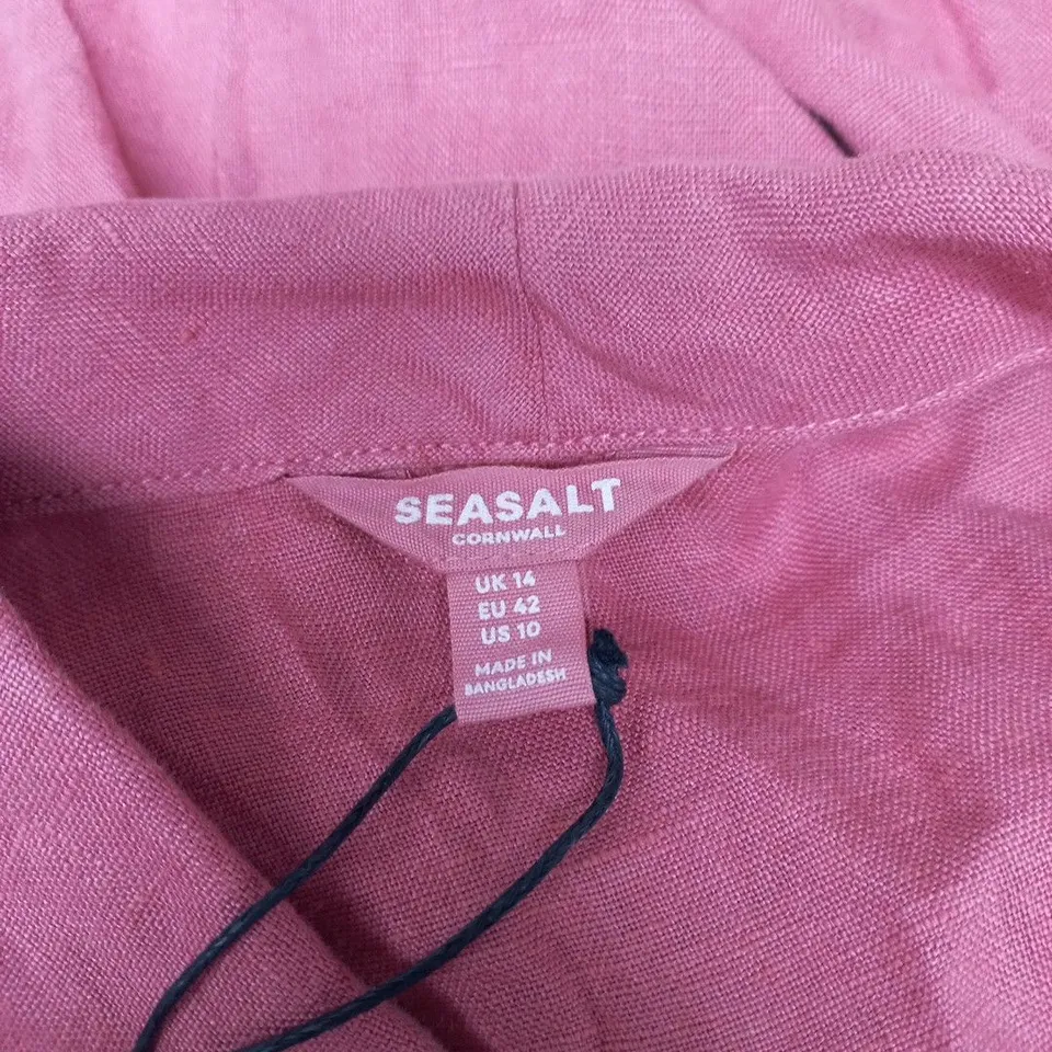SEASALT CORNWALL FEN VIOLET DRESS – WILD ROSE, GARMENT-DYED LINEN, UK 14 (EU 42)