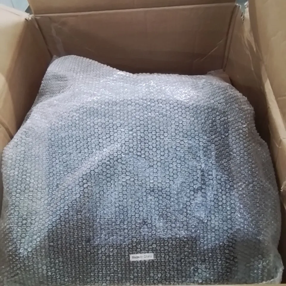 BOXED CUMMER SET OF TWO GREY FAUX LEATHER BARSTOOLS
