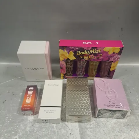 APPROXIMATELY 6 ASSORTED BOXED FRAGRANCES TO INCLUDE - SO..? BODY MIST COLLECTION - MISSGUIDED BABE HEAT - ZARA FABULOUS SWEET- ETC