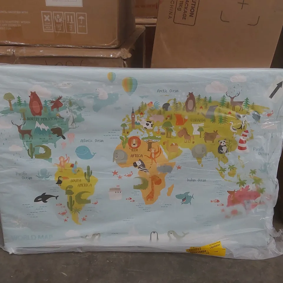 NURSERY WORLD MAP - WRAPPED CANVAS