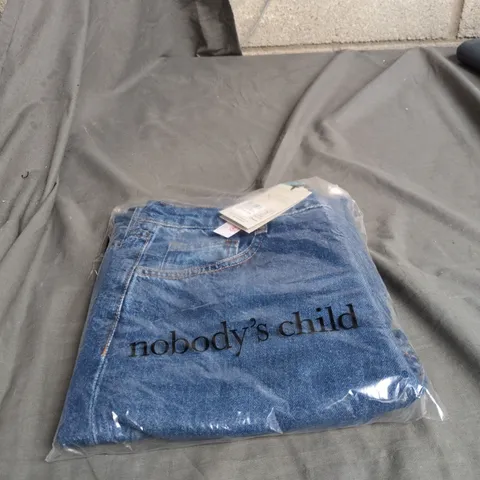 NOBODY'S CHILD BLUE CLASSIC WIDE LEG JEANS – UK 10 (EU 38, USA 6) – REGULAR