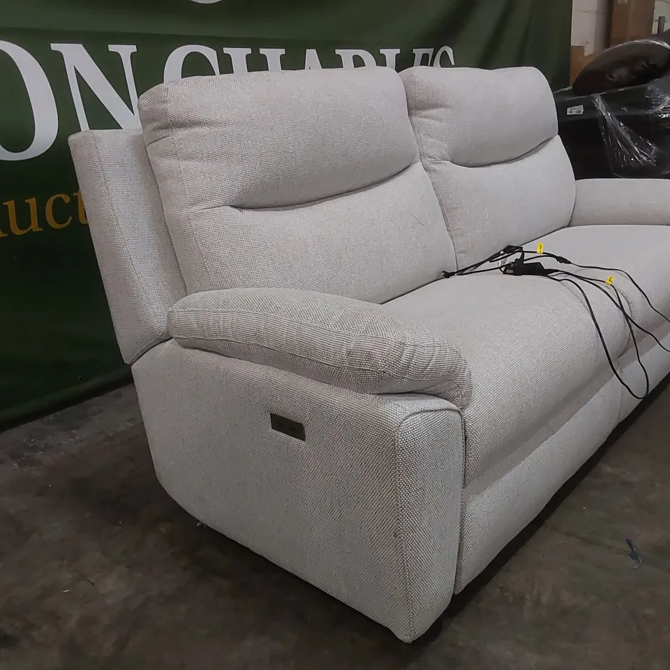 QUALITY DESIGNER FABRIC UPHOLSTERED 3-SEATER FABRIC UPHOLSTERED ELECTRIC RECLINER SOFA