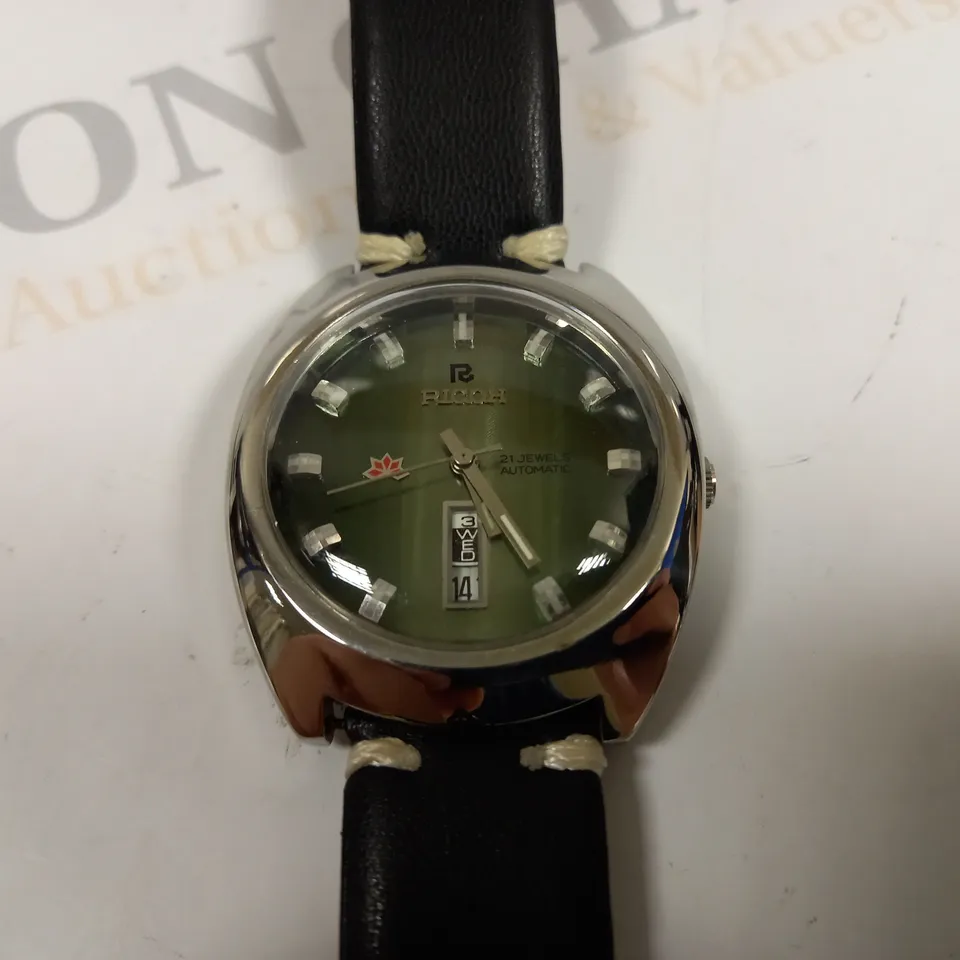 RICOH 21 JEWEL AUTOMATIC STAINLESS STEEL WATCH