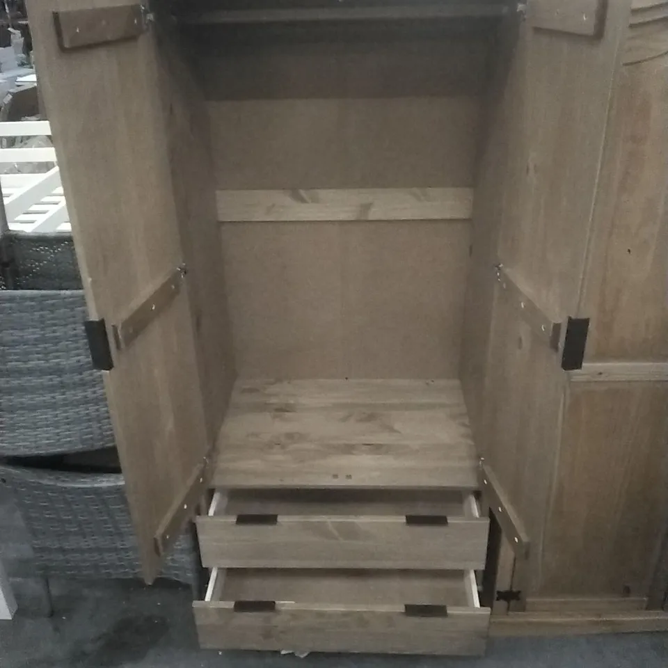 CASHEL 2 DOOR, 2 DRAWER WARDROBE, INDUSTRIAL DESIGN 