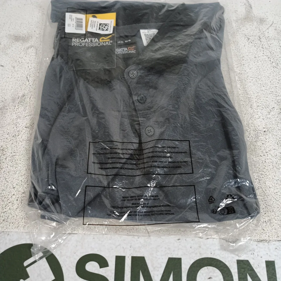 REGATTA COOLWEAVE POLO SHIRT, SEAL GREY/BLACK - UK SIZE XL