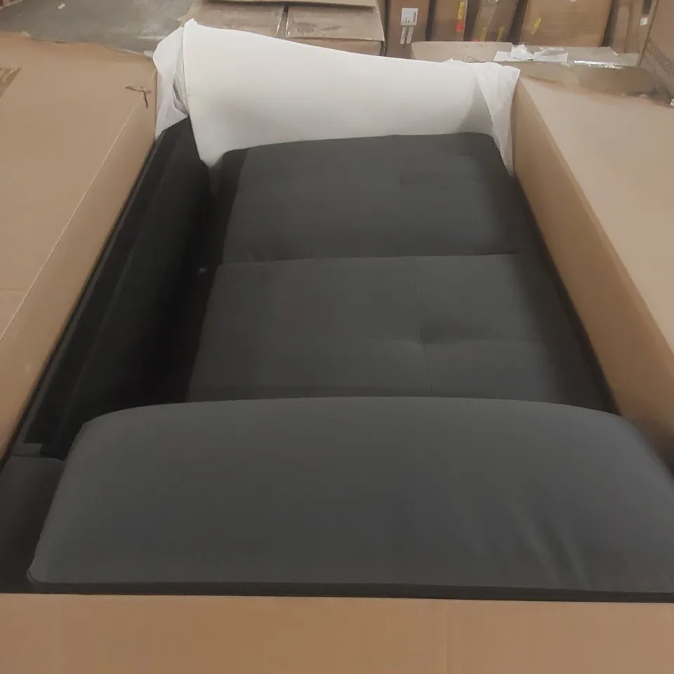 BOXED KANSAS GREY PREMIUM FAUX LEATHER SOFA PARTS - BOXES 1 AND 3 OUT OF 3 ONLY (2 BOXES)