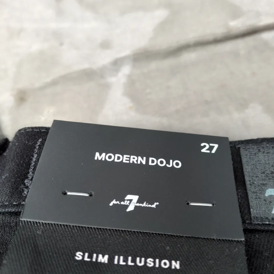 FOR ALL MANKIND MODERN DOJO SLIM ILLUSION TROUSERS – BLACK, UK 27