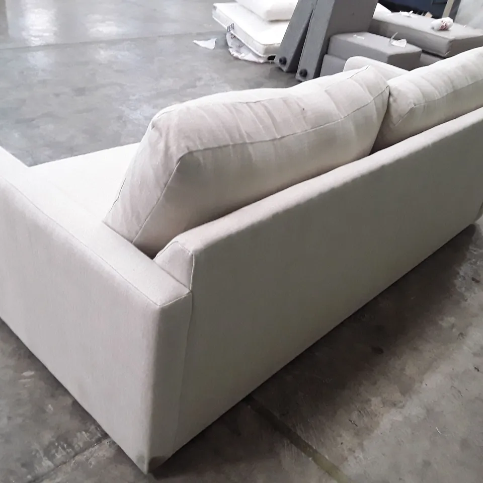 QUALITY DESIGNER FOXHAM 2 SEATER SOFA BED - HEMP FABRIC