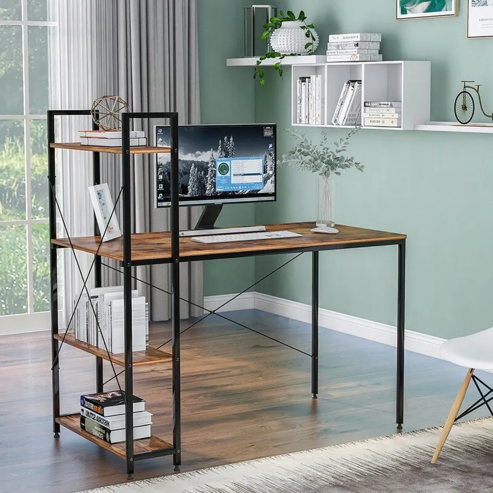 BOXED WORK DESK WITH SHELF 