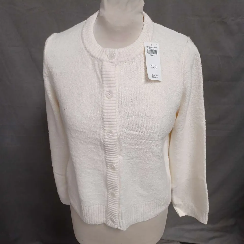 ABERCROMBIE & FITCH CARDIGANIN CREAM SIZE S