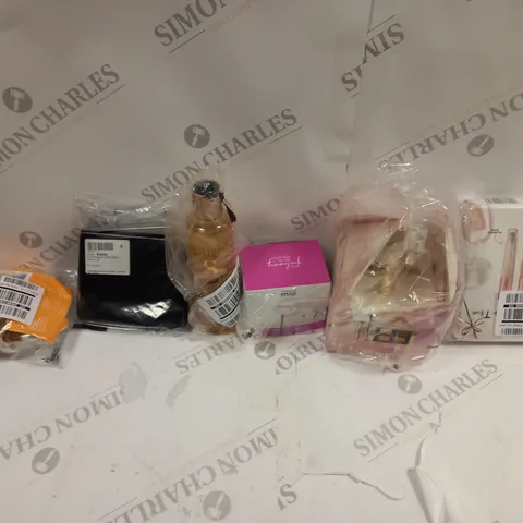 6 ASSORTED HEALTH AND HOME ASSORTED ITEMS TO INCLUDE PLUMPING GLOSS TRI, TUMMY RUB  BUTTER, AND LW MONOGRAM BLACK WALLET ETC.