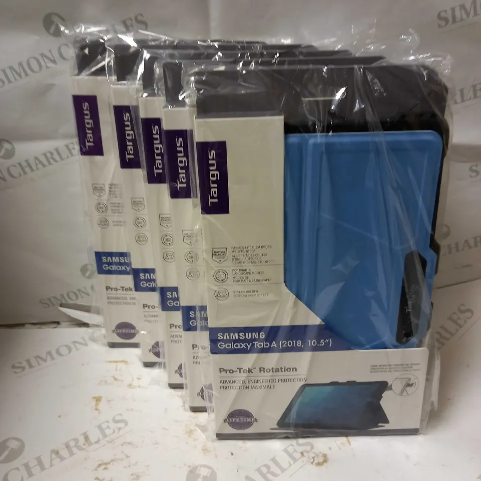 LOT OF 5 TARGUS SAMSUNG GALAXY TAB A (2018, 10.5") PRO-TEK CASES - LIGHT BLUE 