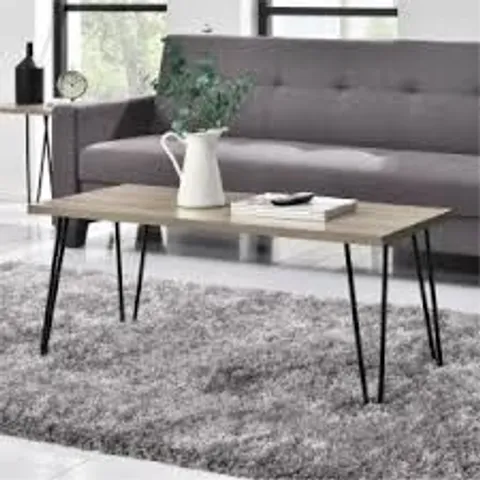 BOXED OWEN RETRO COFFEE TABLE - RUSTIC OAK