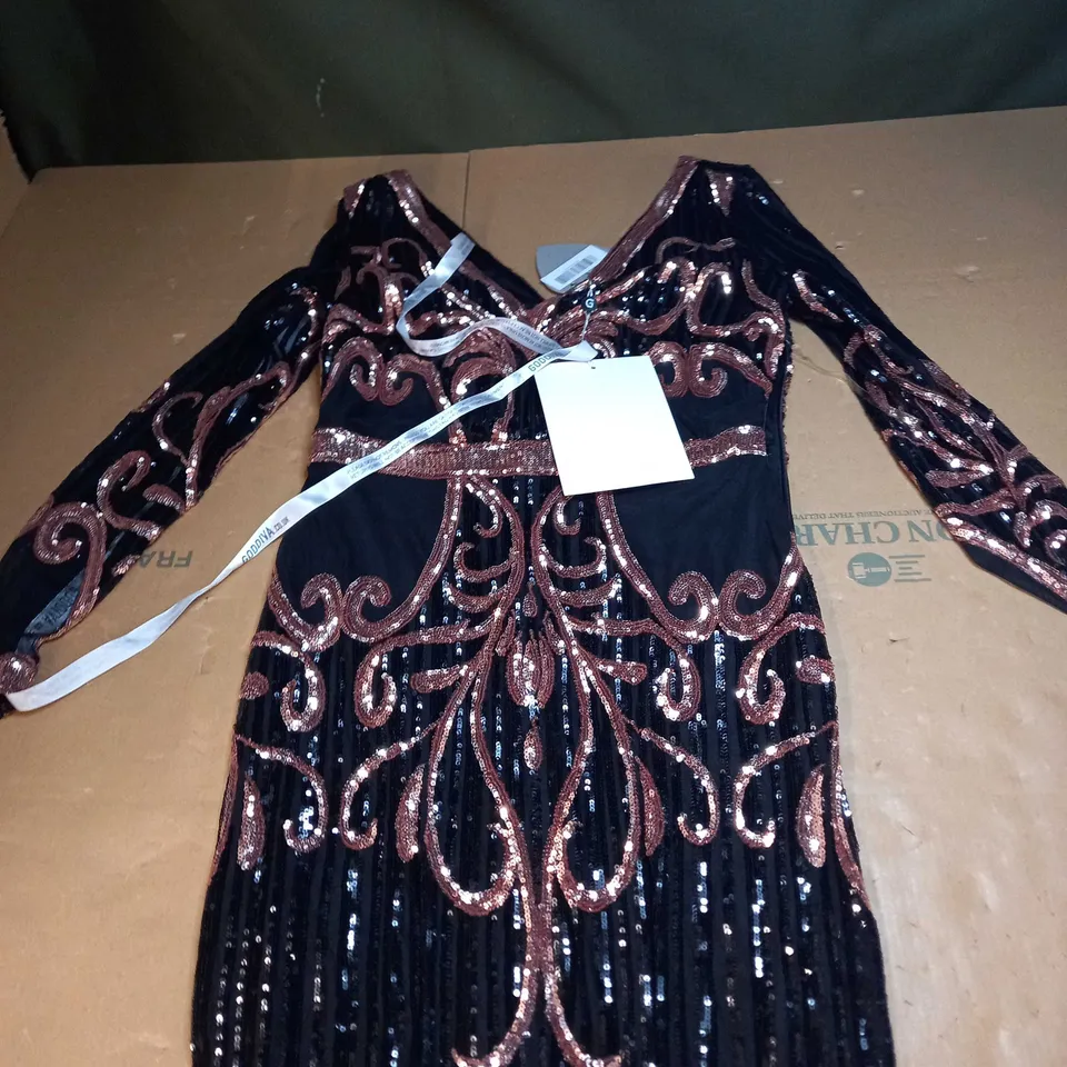 WOMENS DESIGNER SEQUIN DRESS SIZE 12