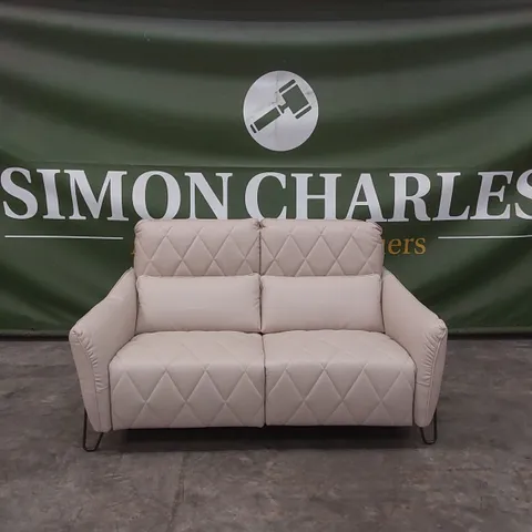 QUALITY DESIGNER ITALIAN MADE AXELLE 2 SEATER LEATHER SOFA