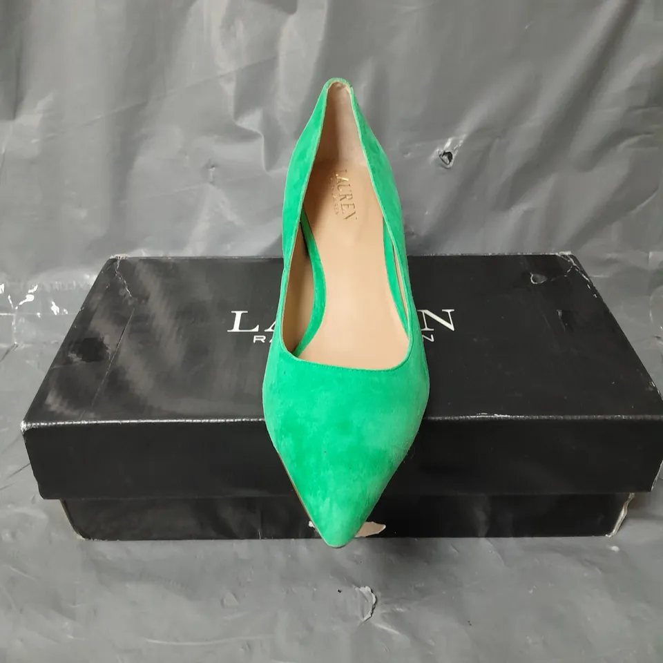 RALPH LAUREN ADRIENNE DRESS PUMPS GREEN TOPAZ EU 38