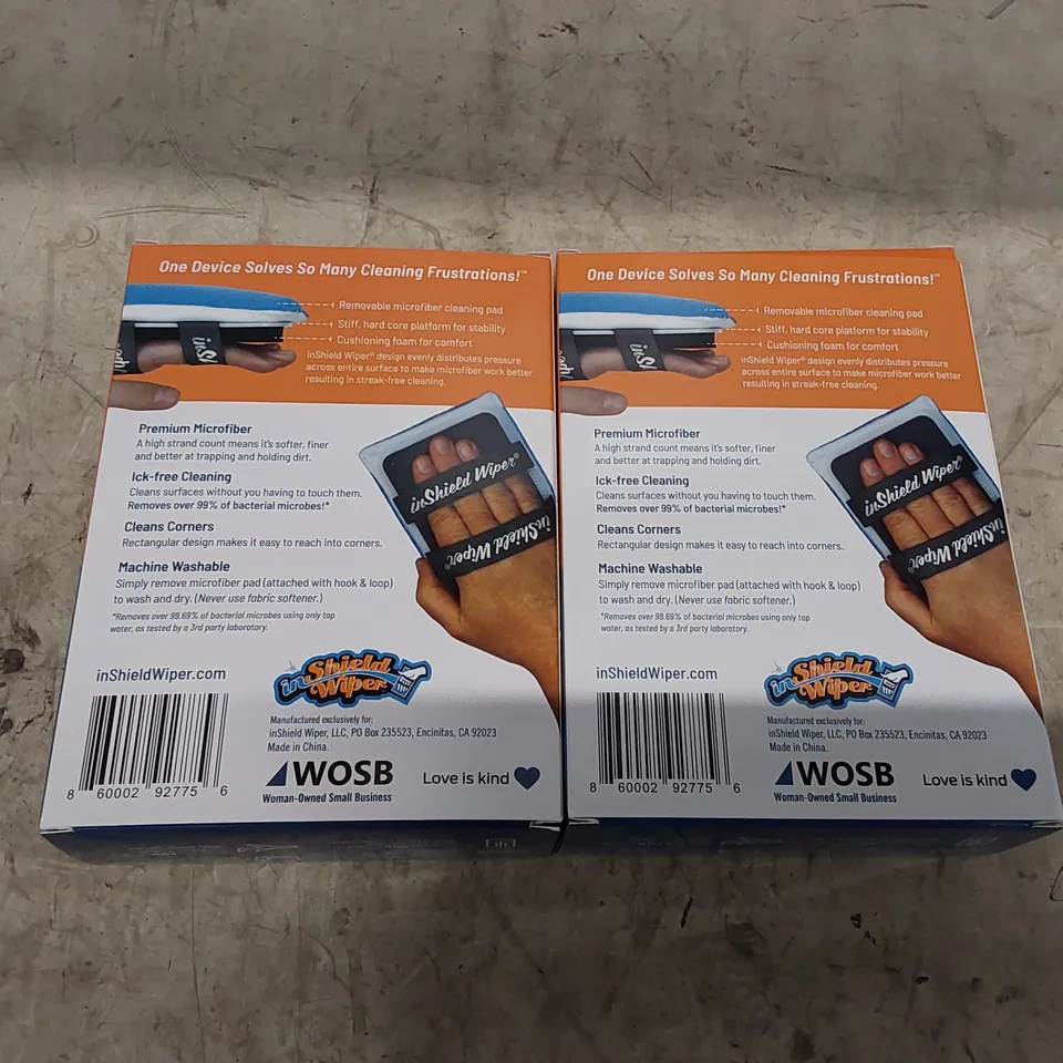 BOXED INSHIELD WIPER SET OF 2 MULTI-USE MICROFIBRE CLEANSERS (1 BOX)