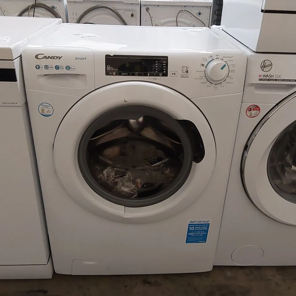 CANDY SMART CS149TE FREE STANDING WASHING MACHINE, 9 KG LOAD, 1400 RPM, ANDROID APP ENABLED, 16 PROGRAMMES, WHITE [ENERGY CLASS D]