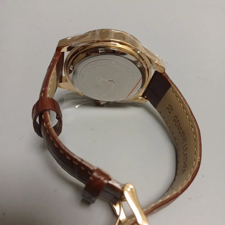 MENS TALIS CO 7120 CHRONOGRAPH WATCH – MOON PHASE MOVEMENT – GENUINE LEATHER STRAP