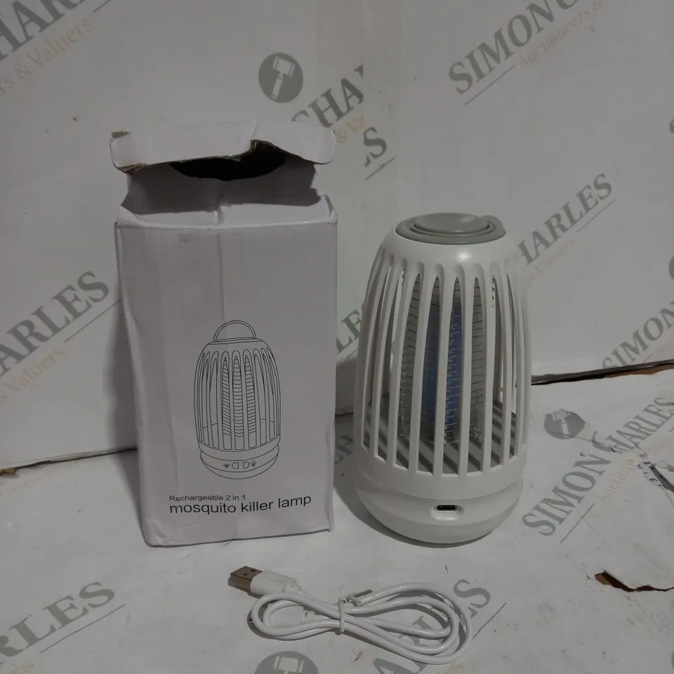 BOXED WHITE 2 IN 1 RECHARGABLE MOSQUITO KILLER LAMP