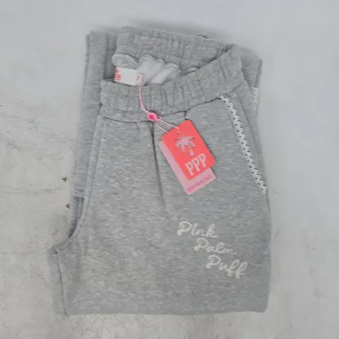 PINK PALM PUFF SWEATPANTS IN GREY SIZE XS