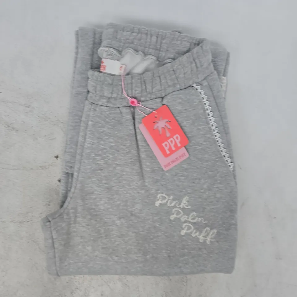 PINK PALM PUFF SWEATPANTS IN GREY SIZE XS