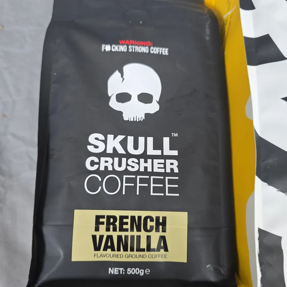 LOT OF 8 ASSORTED PACKS OF COFFEE TO INCLUDE SKULL CRUSHER, RAVE AND PACT