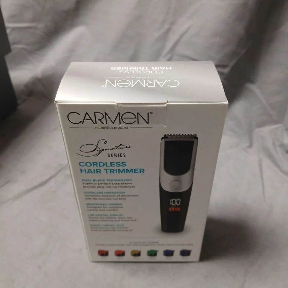 CARMEN CORDLESS HAIR TRIMMER – SIGNATURE SERIES, COLOUR-CODED PRECISION