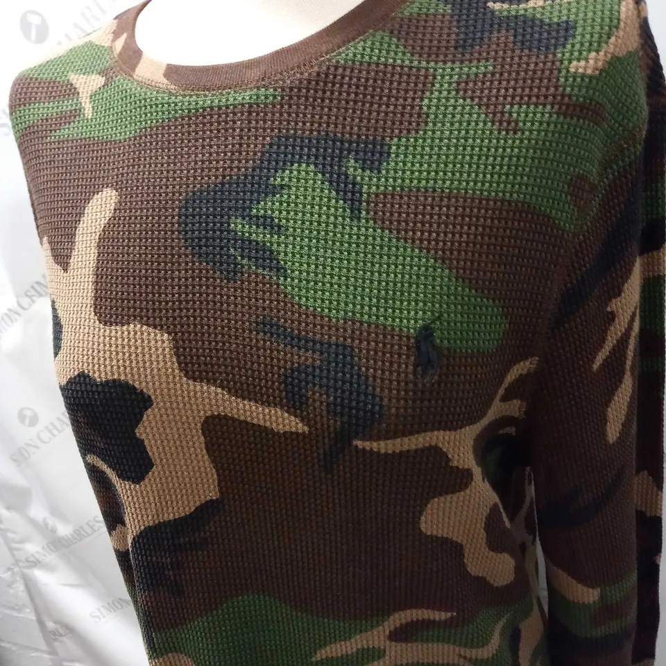 POLO RALPH LAUREN CAMOUFLAGE KNITTED JUMPER SIZE L