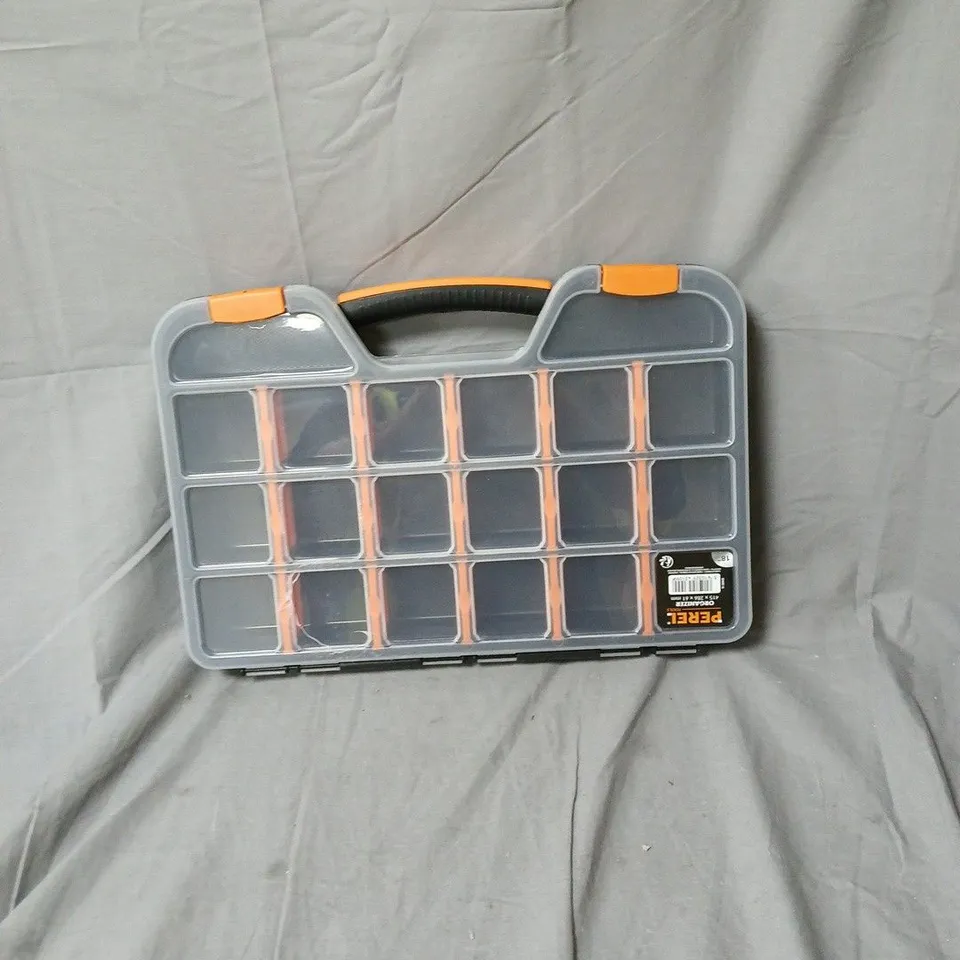 PEREL TOOLS ORGANIZER CASE – 18 INCH, 415 X 286 X 61 MM-SLIGHT DAMAGE TO LID 