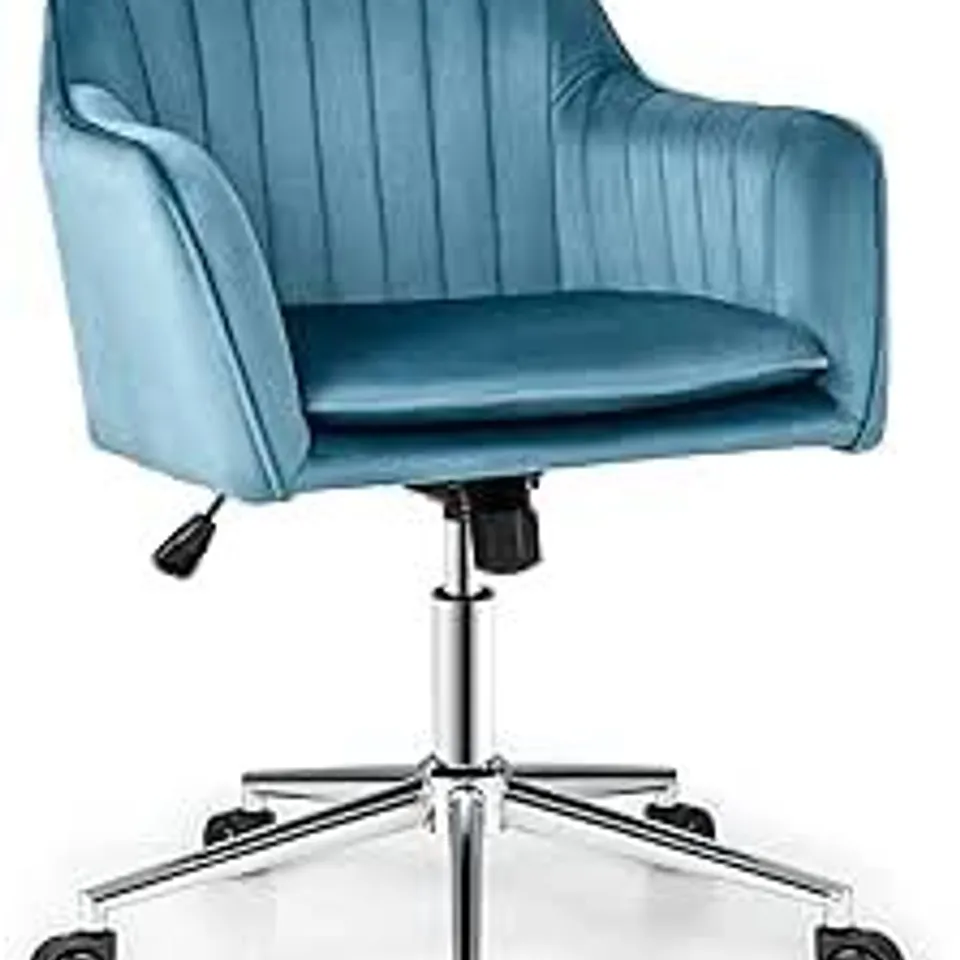 BOXED COSTWAY BLUE VELVET ADJUSTABLE OFFICE CHAIR