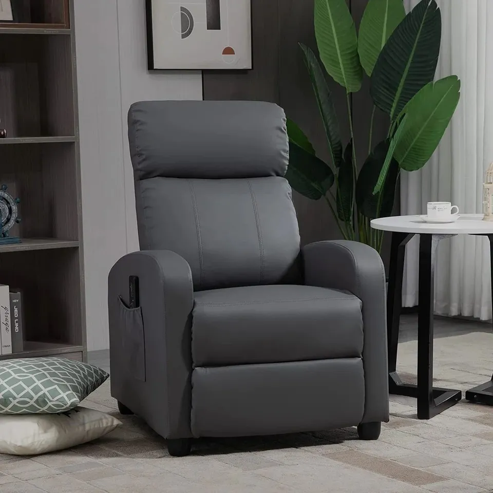BOXED ANSLEY FAUX LEATHER RECLINER CHAIR 