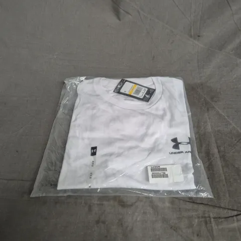 UNDER ARMOUR MEN’S SPORTSTYLE LC SHORT SLEEVE T-SHIRT – WHITE, SIZE M