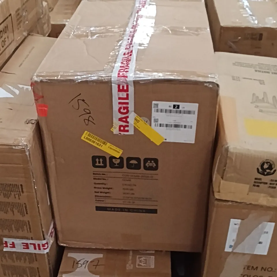 BOXED VELVET DINING CHAIRS (SET OF 2) - GREY/BLACK LEGS (1 BOX)