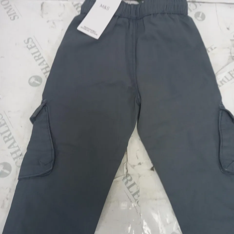 M&S KIDS BLUE/GREY CARGO PANTS SIZE 2-3YRS