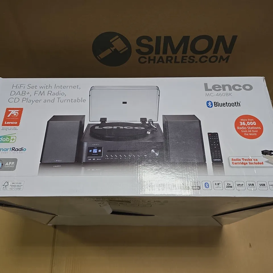 BOXED LENCO MC-460BK TURNTABLE HI-FI SYSTEM  